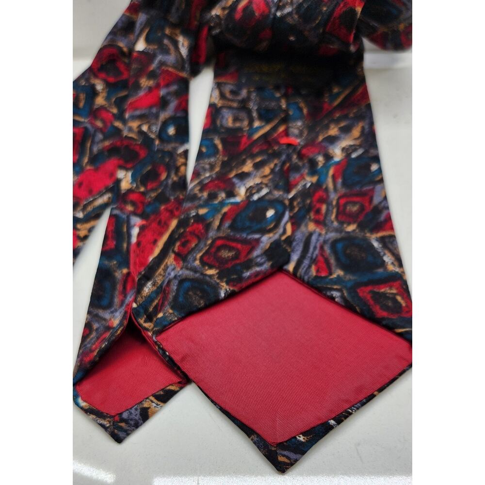 Vintage Hardy Amies Men's Tie Silk Abstract Designer Necktie - Picture 2 of 4